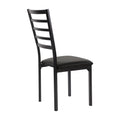 Black Finish Side Chairs Set Of 4 Metal Frame Casual Dining Furniture Black Dining Room Casual Side Chair Metal