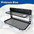 2 Tier Tailgate Table Rear Foldable Storage Cargo Rack Outdoor Camping Desk For 2007 2022 Jeep Wrangler Jk&Jl 4 Door Not Fit Jk Models With Stock Subwoofer Black Steel