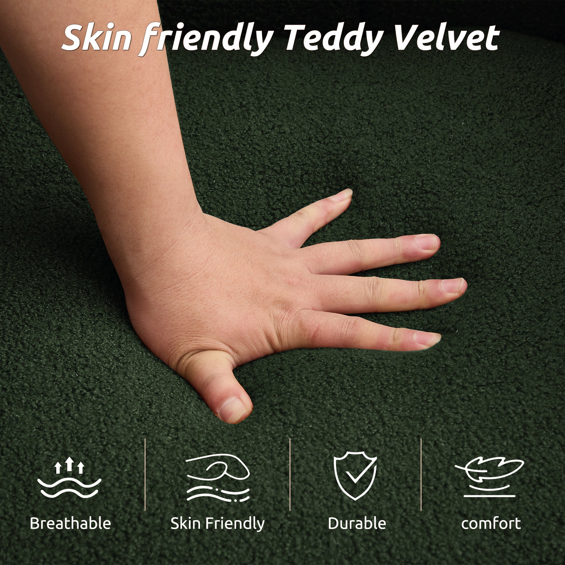 Swivel Accent Chair For Living Room, Sofa Chairs With Wood Base Side, Comfy Swivel Accent Chair With Wide Upholstered, For Living Room Green Dark Green Teddy