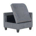 Modern Living Room Furniture Dark Gray Corner Seat With Storage Corduroy Fabric Upholstery 1Pc Modular Piece Dark Gray Primary Living Space Contemporary,Modern Solid Wood