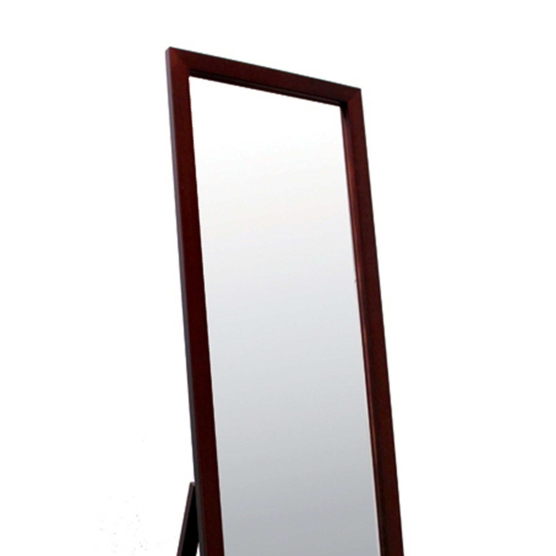 55" Tall Standing Floor Mirror, Walnut Finish, Rectangular Finish Multicolor Wood