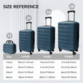 4 Piece Hard Shell Luggage Set,Carry On Suitcase With Spinner Wheels,Family Luggage Set,Dark Blue 12 20 24 28In Dark Blue Abs