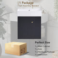 Video 21.6 Inch Modern Floating Bathroom Vanity With Ceramic Basin Perfect For Small Bathrooms, Right Side Storage Black Bathroom Ceramic Mdf