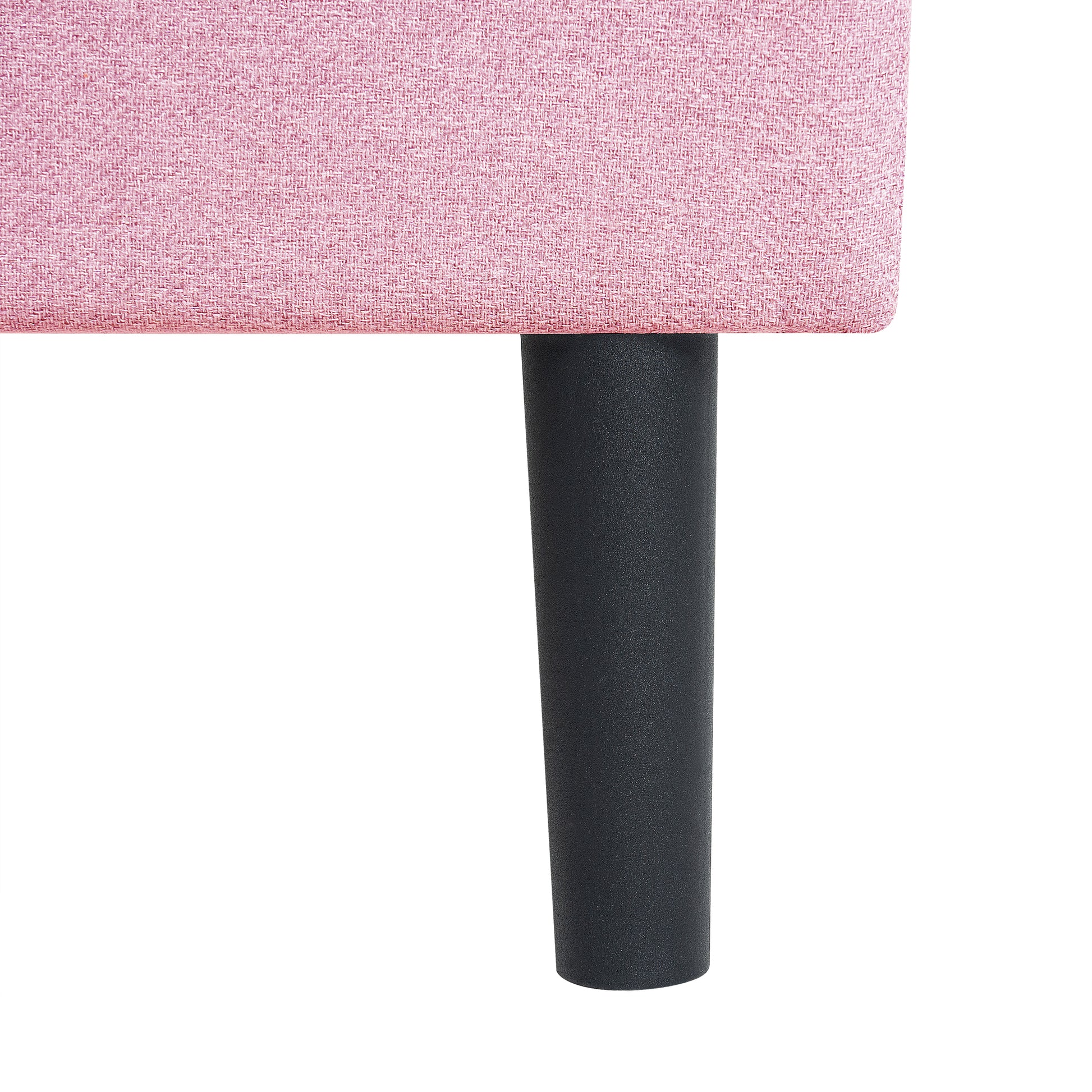 Full Size Upholstered Platform Bed Frame With Modern Button Tufted Linen Fabric Headboard, No Box Spring Needed, Wood Slat Support, Easy Assembly, Pink Full Pink Linen