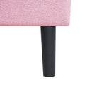 Queen Size Upholstered Platform Bed Frame With Modern Button Tufted Linen Fabric Headboard, No Box Spring Needed, Wood Slat Support, Easy Assembly, Pink Queen Pink Linen