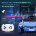 Aosom Kids Ride On Car, 12V Licensed Audi Rs E Tron Gt 3.1 Mph Electric Car For Kids, Ride On Toy For Boys And Girls With Remote Control, 4 Wheels With Suspension, Horn, Music, Lights, Blue Blue Plastic