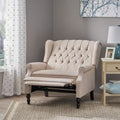 One And Half Seater Recliner Beige Fabric