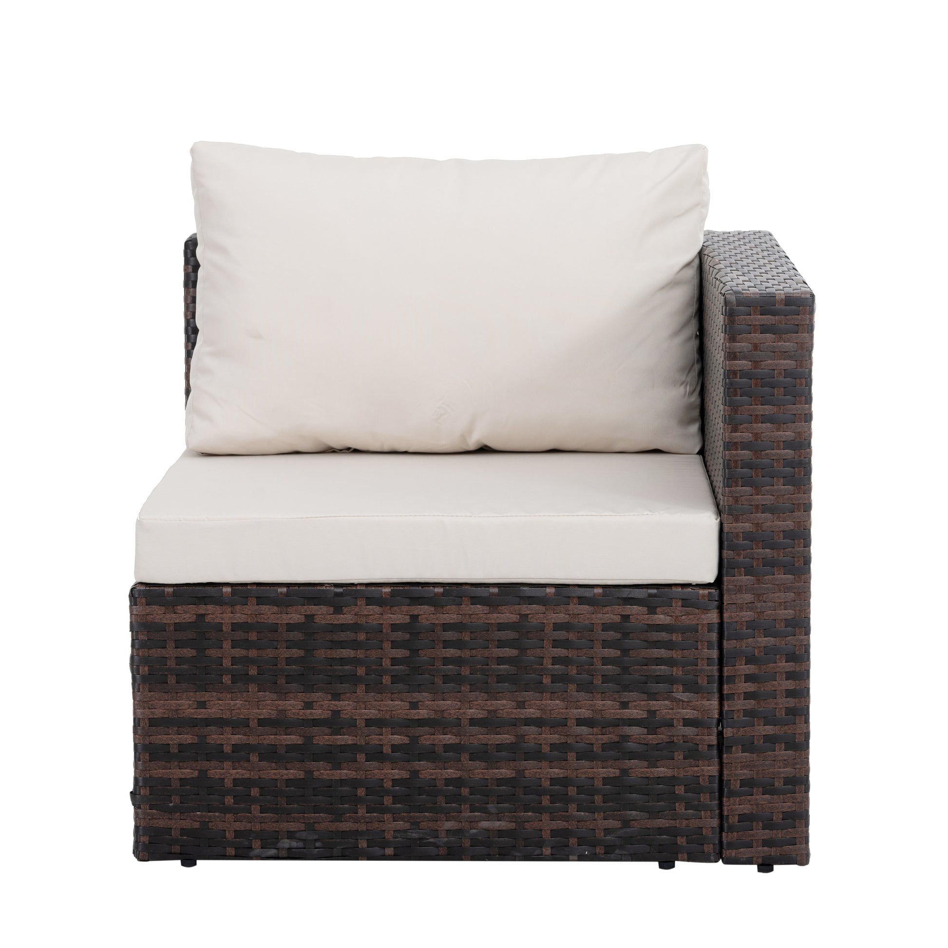 Patio Furniture, Outdoor Furniture, Seasonal Pe Wicker Furniture, 5 Set Wicker Furniture With Tempered Glass Coffee Table Brown Seats 4 Pe Rattan Iron Waterproof Fabric
