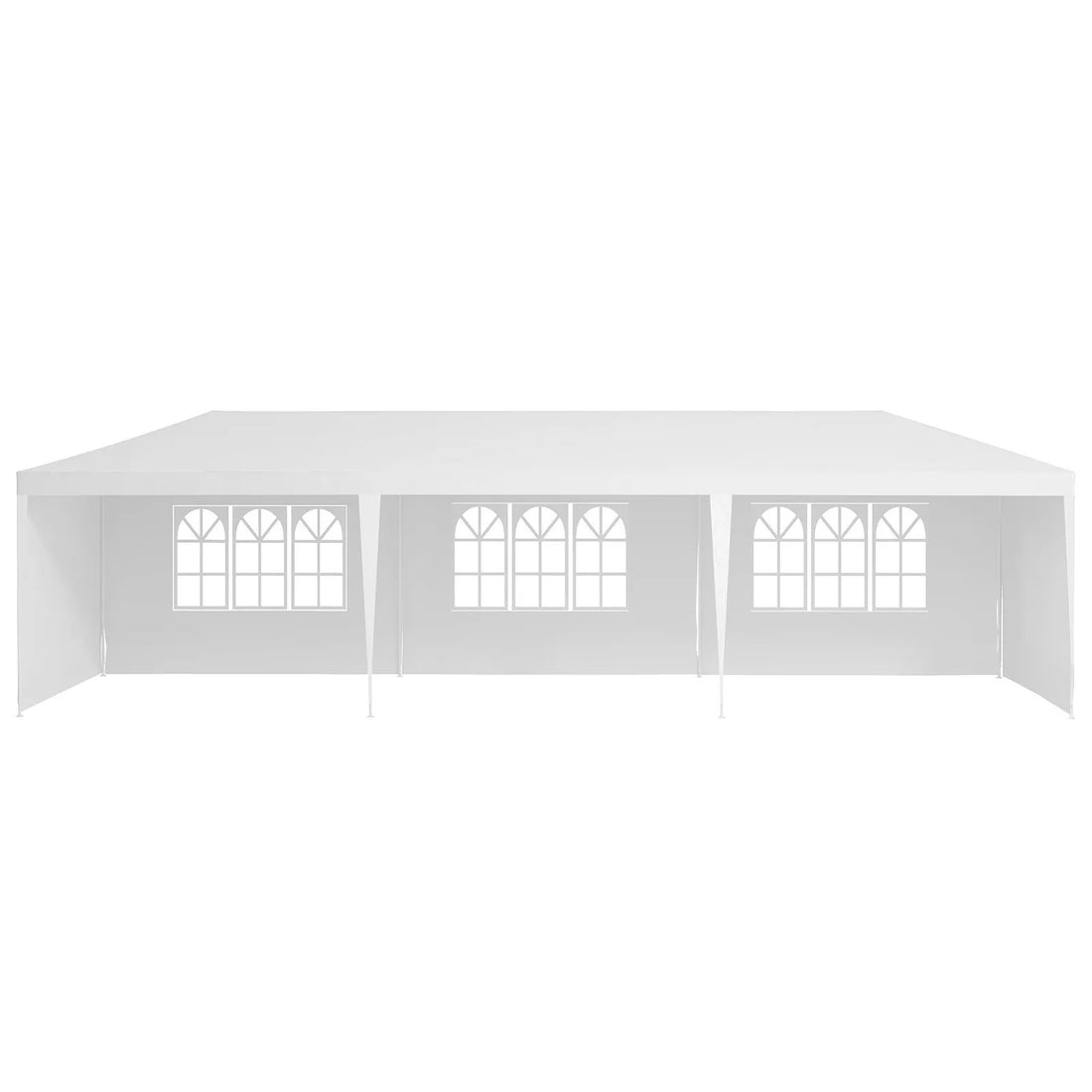 10X30' Outdoor Garden Gazebo Wedding Party Tent Canopy Marquee With 5 Removable Sidewalls White Metal