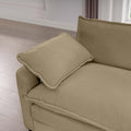 Corduroy 3 Seater Sofa With 1 Footrest, L Shaped Double Sofa With Ottoman For Small Living Rooms, Tan Corduroy Sofa Tan Corduroy 3 Seat
