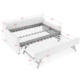 Full Size Upholstery Daybed With Twin Size Erectable Trundle And Usb Charging Design, Linen Grey Box Spring Not Required Full Grey Linen Linen