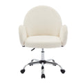 Ytt Rotating Office Chair With High Backrest Armrest, Wide Seat Round Armrest Office Chair With Wheels, Suitable For Living Room, Bedroom, Lounge, Home Office Beige Linen