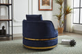 Swivel Chair, 360 Swivel Accent Chair, Barrel Chair For Living Room Bedroom Blue Velvet