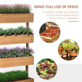 Outsunny Vertical Garden Planter, Wooden 4 Tier Planter Box, Self Draining With Non Woven Fabric For Outdoor Flowers, Vegetables And Herbs, Orange Orange Wood