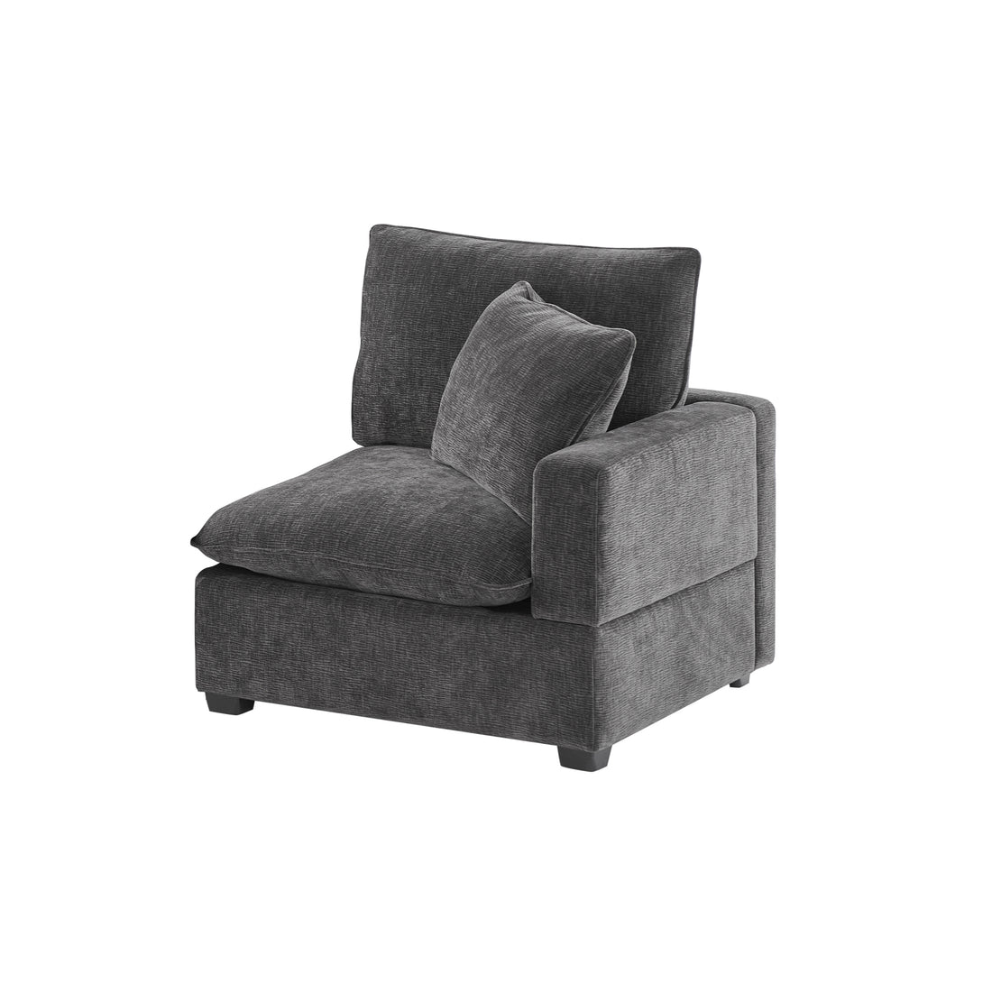 31.5*30" Right Seat Module For Modular Sectional Sofa,Chenille,2 Colors Dark Gray Chenille 1 Seat