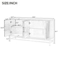 Retro Style Sideboard With Adjustable Shelves, Rectangular Metal Handles And Legs For Kitchen, Living Room, And Dining Room Navy Navy Mdf