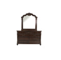 Traditional Formal Antique Cherry Antique Walnut Unique Design Dresser W Mirror Drawers Storage Bedroom Furniture Walnut Brown Bedroom Contemporary,Luxury,Traditional Rubberwood Particle Board Mdf