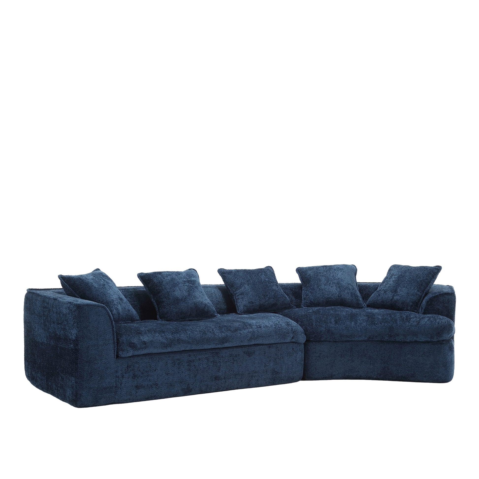 Coolmore Boucle Sofa 3 Seater For Living Room Oversized Comfy Sofa Unique Double Seat And Corner Construction For Apartment, Office Left Hand Facing Navy Navy Primary Living Space Foam Boucle 3 Seat