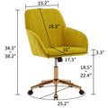 Ty Office Chair Bright Yellow Velvet