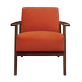 Modern Home Furniture 1Pc Accent Chair Cushion Seat Back Orange Upholstery Solid Wood Frame Orange Primary Living Space Contemporary,Mid Century Modern,Modern,Transitional Rubberwood Solid Wood