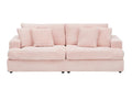 79.3Nch Corduroy Sofa With 4 Matching Toss Pillows Sleek Design Spacious And Comfortable 3 Seater Couch For Modern Living Room,Pink Pink Corduroy 3 Seat