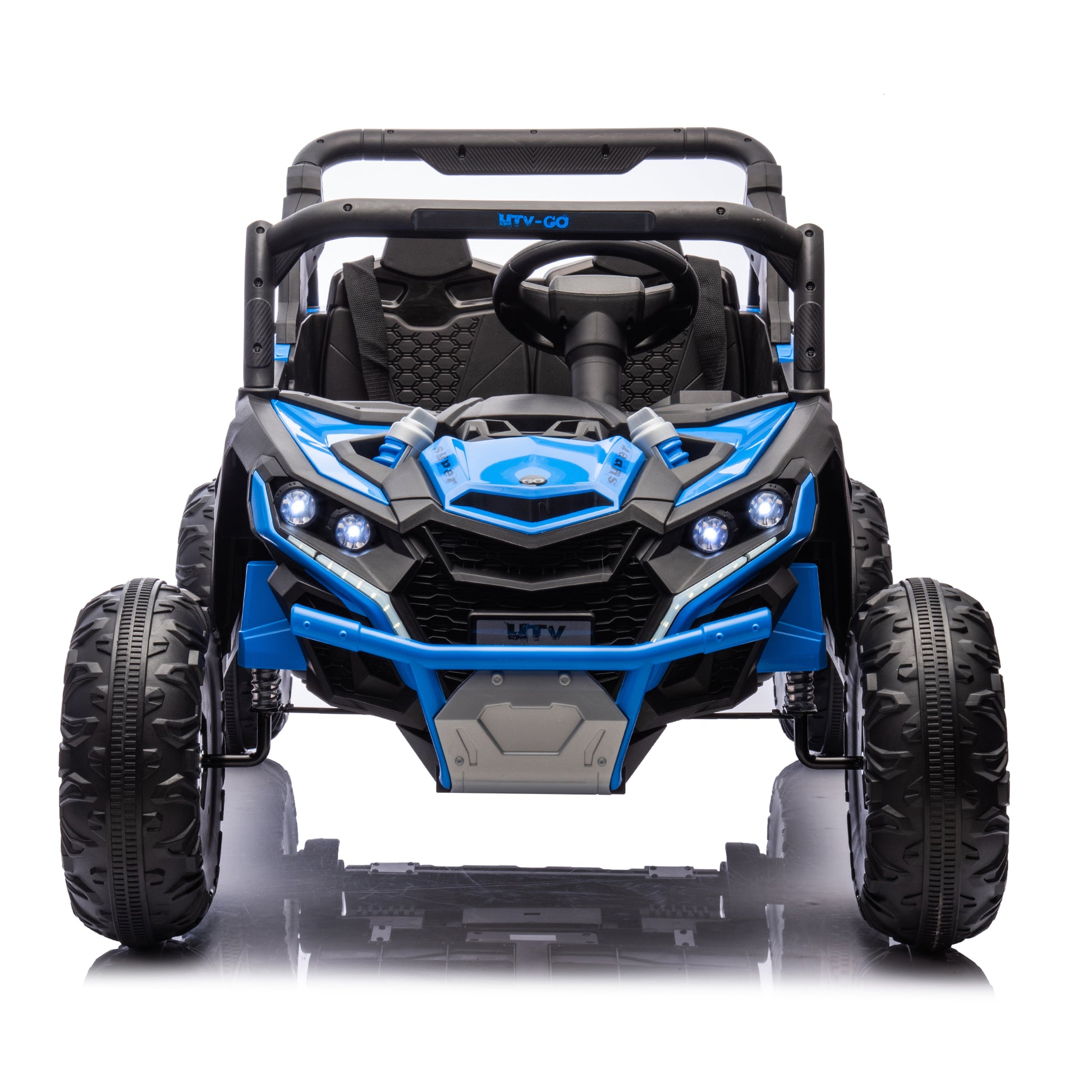 24V Two Seater Kids Ride On Utv W Parents Remote Control,Four Wheel Suspension,Slow Start,Large Wheel Design,Anti Collision Bar,Storage Space,Music,Usb,Bluetooth,Volume Control,Led Lights For Kids 3