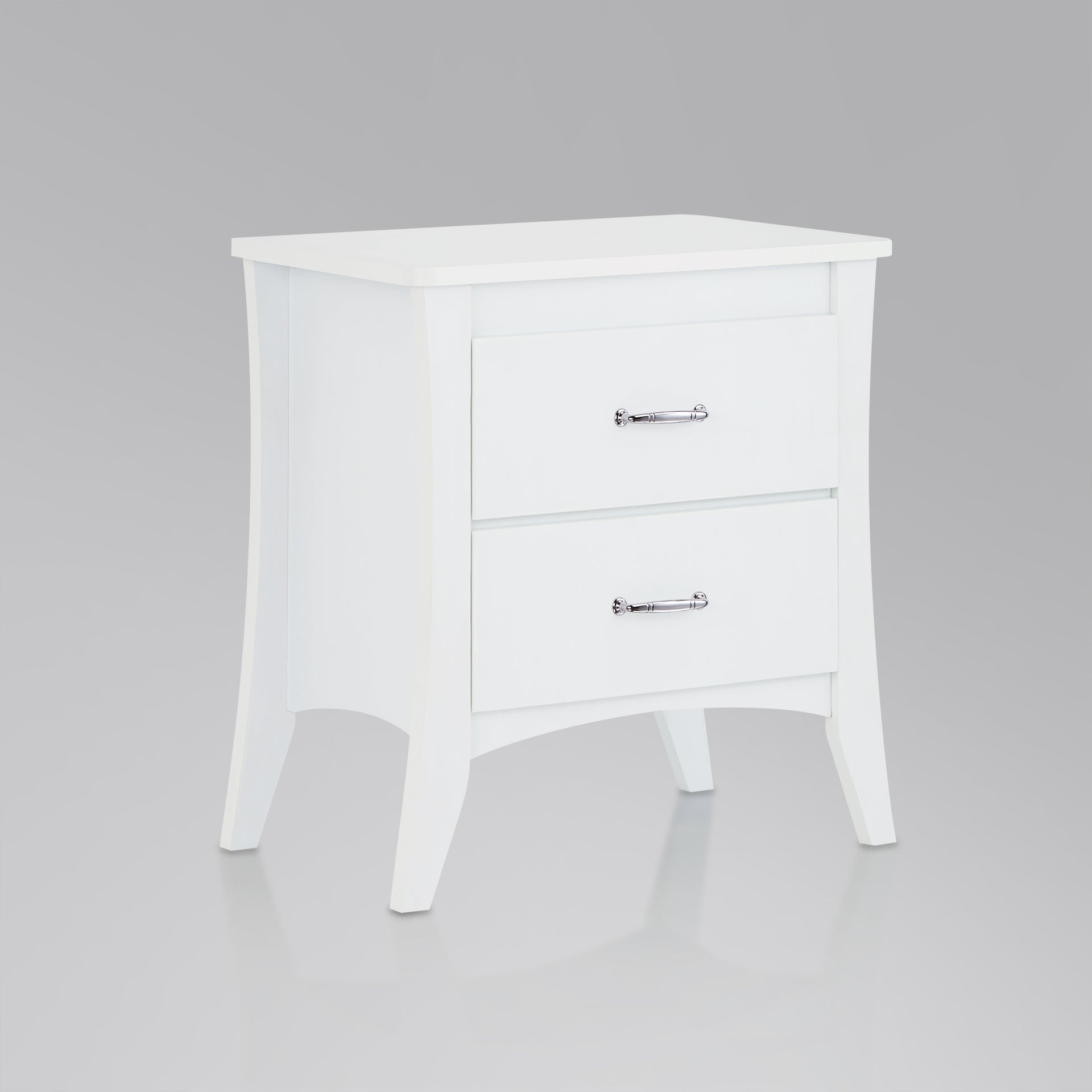 Babb White Finish Accent Table White Mdf,Synthetic Wood