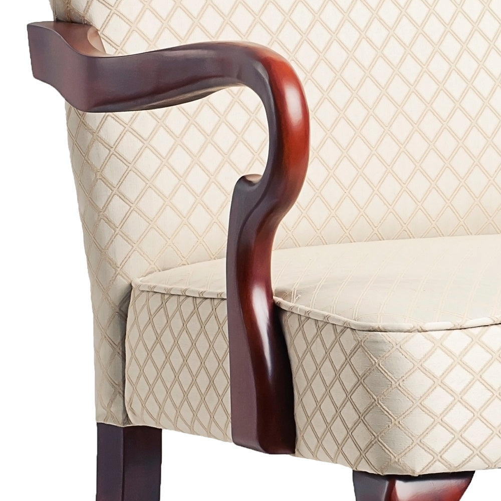 Delaney Beige Gooseneck Arm Chair Beige Foam Wood Fabric