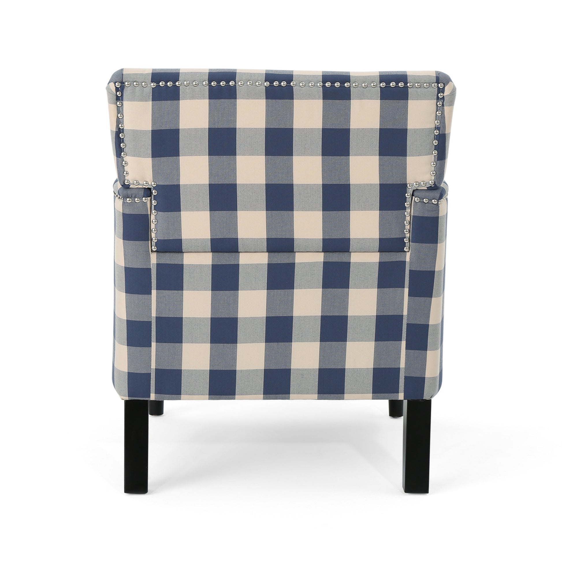 Harrison Tufted Club Chair Blue Fabric