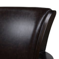 Williams 31In Swivel Bar Stool With Armrests, Vintage Brown Faux Leather Brown Foam Faux Leather