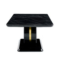 Modern Minimalist And Luxurious Black Patterned Coffee Table, Dining Table, Game Table And Work Desk For Dining Room, Living Room, Terrace And Kitchen. 47 