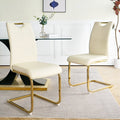 Modern Style Glass Dining Table With Elegant Transparent Design, Solid Support Base, Pale Yellow Dining Chair Set With Gold Plated Legs, Suitable For Restaurant Kitchens Set Of 7 Yellow Glass