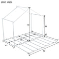 Metal Twin Size House Platform Bed With Trundle, White Box Spring Not Required Twin White Metal Bed Frame Metal