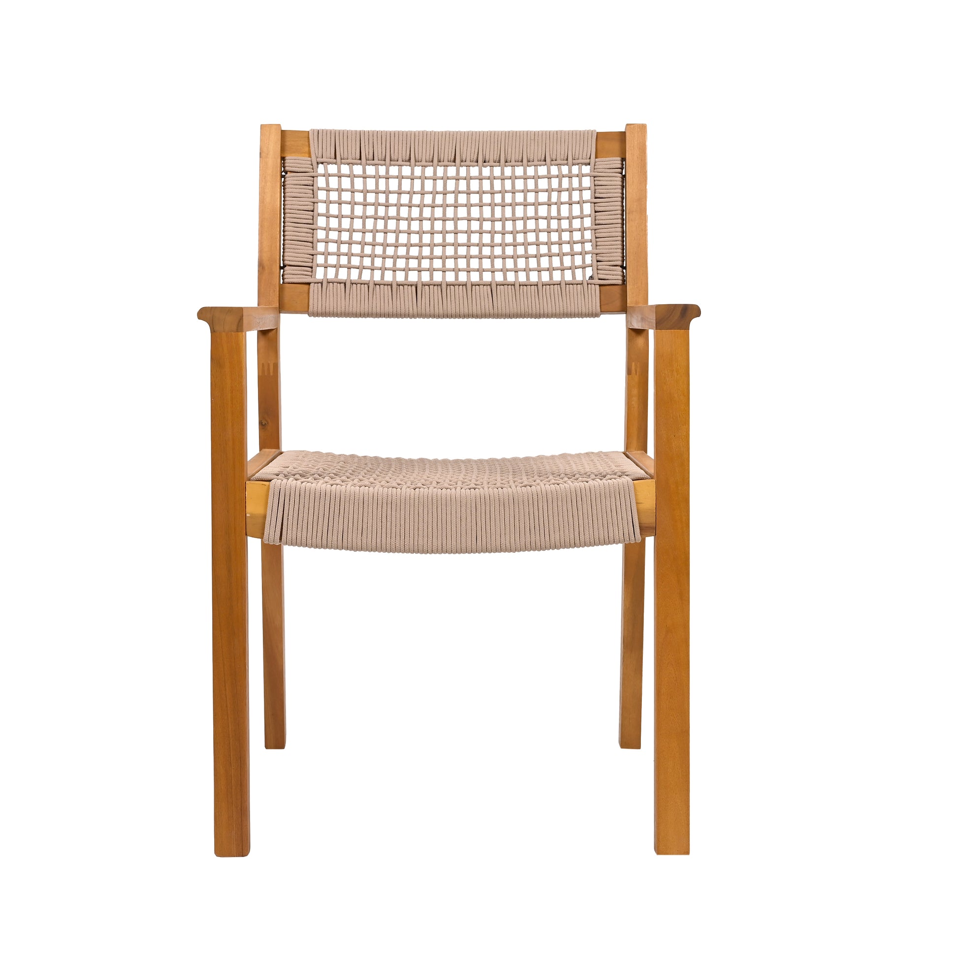 Braided Dining Chair Light Brown Light Brown,Teak Acacia Wood,Rope