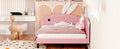 Full Size Upholstered Rabbit Shape Daybed, Sofabed With Rabbit Ear Headboard, Pink Full Pink Pu