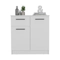 Orleans Dresser With 2 Door And Single Drawer, White White Solid Wood Mdf Engineered Wood