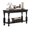 Rustic Style Antique Black 1Pc Sofa Table Open Bottom Shelf Plank Style Table Top Living Room Furniture Antique Black Primary Living Space Classic,Contemporary,Modern,Rustic,Transitional Open Storage Rectangular Console Tables Solid Wood