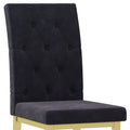 Table And Chair Set.Morden Luxurious Black Rectangular Patterned Dining Table With Glass Tabletop.Paried With 8 Dining Chairs, Modern Kitchen Upholstered High Backrest, Metal Leg. Black Gold Seats 8 Mdf Glass