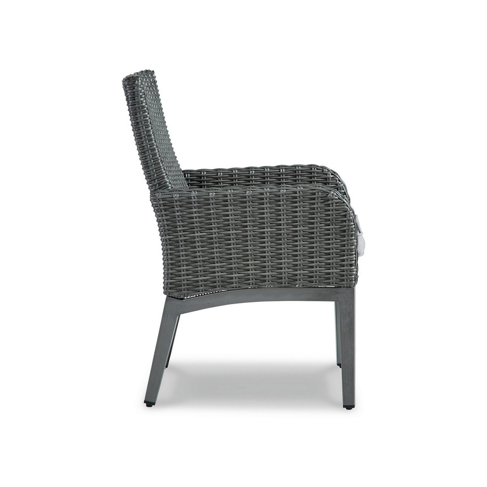 Asp 25 Inch Outdoor Armchair, Aluminum Frame, Gray Polyester Upholstery Gray Fabric Metal