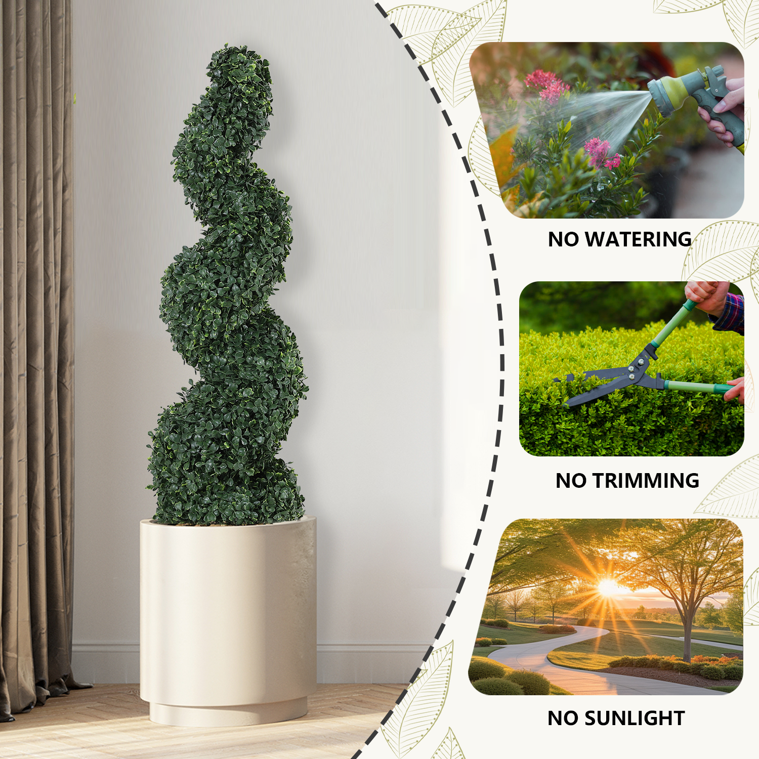 Artificial Spiral Tree Artificial Bonsai Topiary Tree Faked Potted Plants Wholesale Garden Decorative 2Pcs Set Green Plastic