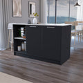 Mercury Kitchen Island With Spacious Countertop, Double Door Cabinets, And 2 Open Storage Shelves Multi Kitchen Rectangular Stationary Kitchen Islands Melamine Particle Board Large 56 In