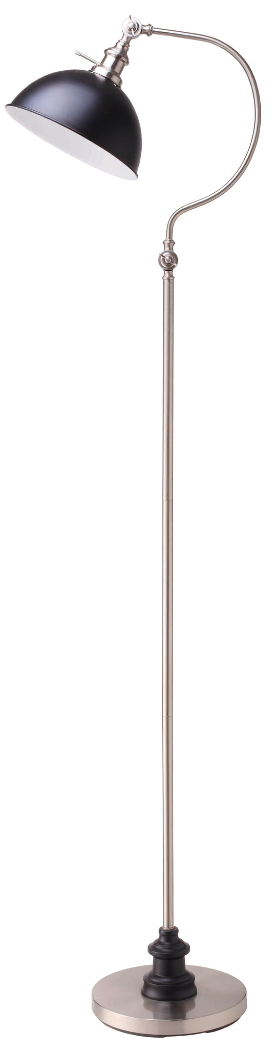 56''H Satin Nickle Good Neck Floor Lamp Nickel Led Metal