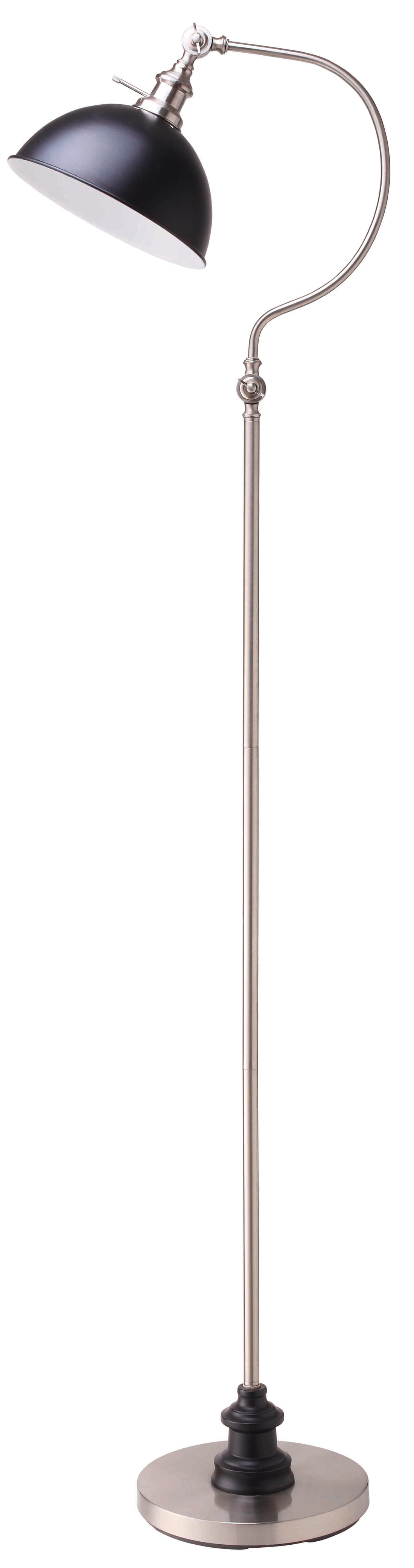 56''H Satin Nickle Good Neck Floor Lamp Nickel Led Metal