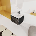 24'' Floating Wall Mounted Bathroom Vanity With Ceramics Sink & Soft Close Cabinet Door, Kd Package Black 2 Soft Close Doors Bathroom Wall Mounted Modern Plywood