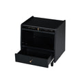 3 Pieces Bedroom Set With Queen Size Wooden Bed Frame, 1 Vintage Nightstand And 1 Makeup Vanity Set With Stool,Black Expected Arrival Time: 08.23 Queen Black 3 Piece Set Wood