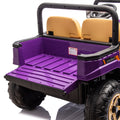 24V Xxxl Kids Ride On Utv W Parents Remote Control,Two Seater,Automatic Tipping Bucket,Rear Wheel Suspension,Slow Start,Portable Handle,Safety Belt,Led Light,Usb,Mp3,Bluetooth,Horn For Kids Aged 3 8. Purple 50 99 Lbs Polypropylene