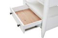 Open Nightstand White Finish With 2 Drawers White Solid Wood Mdf