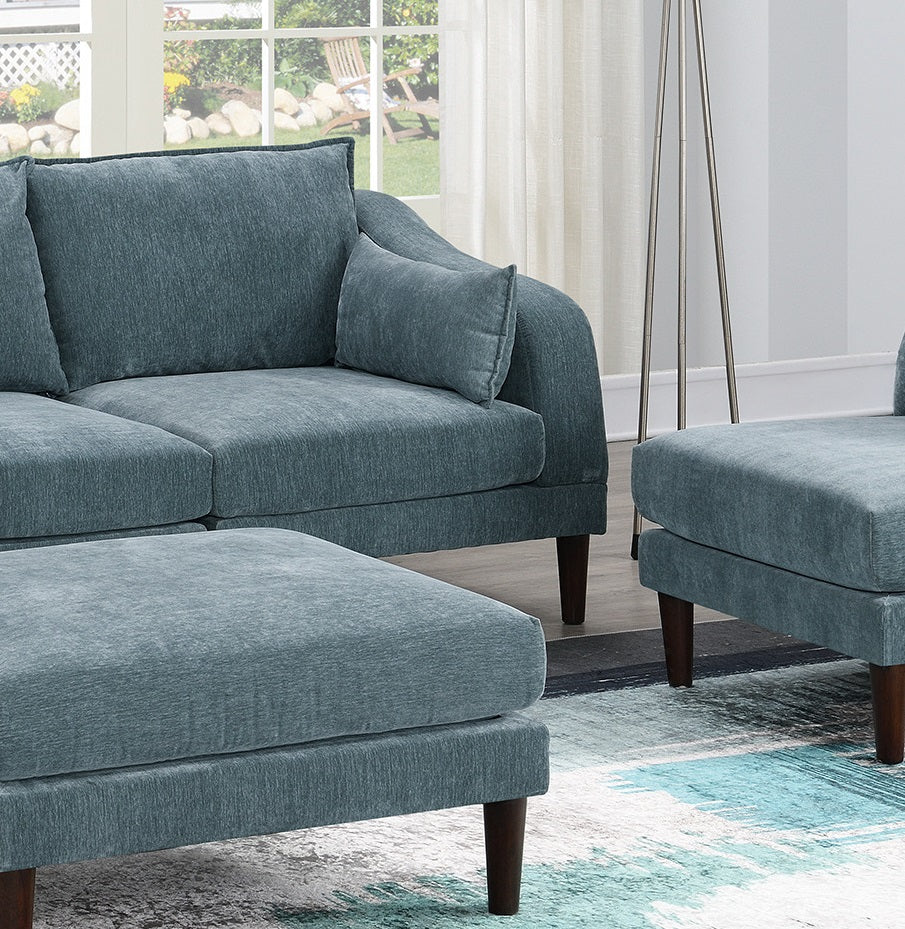 Beautiful 5Pcs Modular Sectional Set 2X One Arm Chairs 2X Armless Chair 1X Ottoman Living Room Furniture Mineral Color Morgan Fabric Grayish Primary Living Space Cushion Back