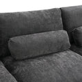 86.5''Chenille Sectional Sofa With Storage Pockets, 5 Seat U Shaped Sleeper Couch Set,2 Pic Free Combination,Convertible Sofa Bed With Ottoman For Living Room,Apartment,3 Colors Dark Grey Chenille 5 Seat