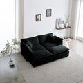 4 Piece Upholstered Sectional Sofa, 1 Piece Of 2 Seater Sofa And 2 Piece Of Ottomans2 Seater Loveseat Lounge With Ottomansblack Chenille Black Chenille 2 Seat